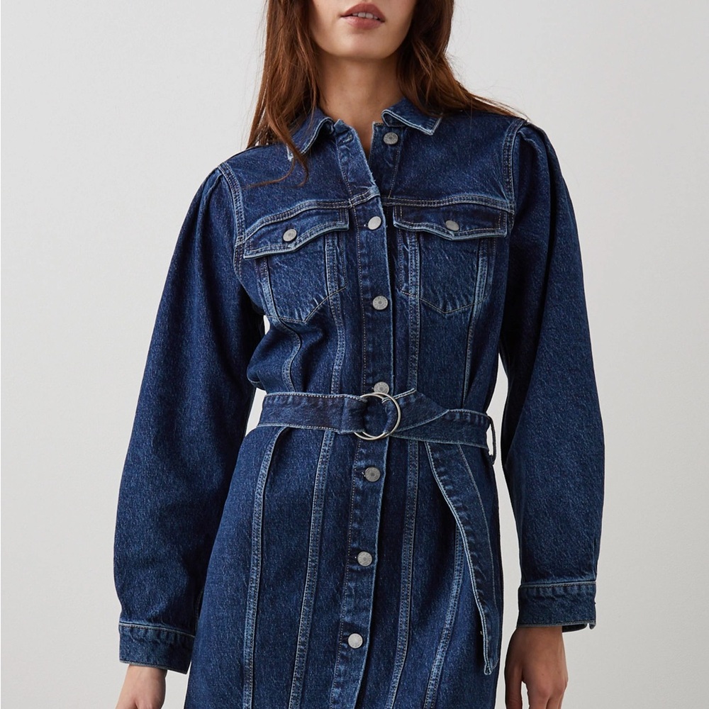 Rails Griffith Denim Belted Shirt Dress